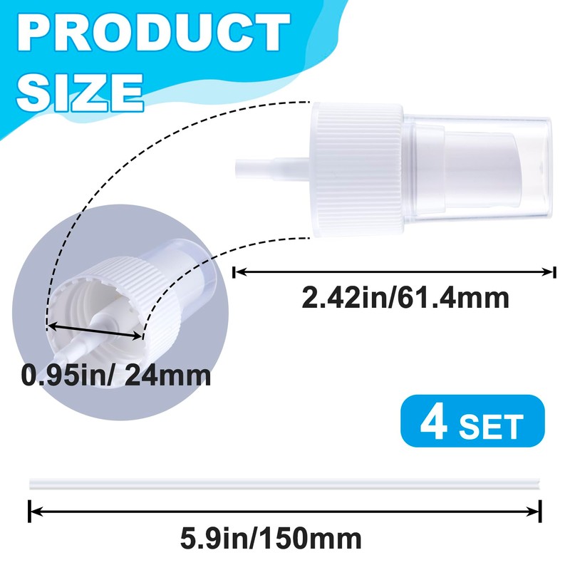 Alpinleux 4 Pcs Spray Bottle Top, Nozzle Sprayer Tops Replacement,