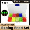 AIMALL 2 Boxs 5mm Glow-in-The-Dark Luminous Fishing Beads, Plastic Round