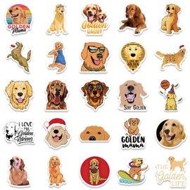 50PCS Cute Golden Retriever Stickers for Water Bottle Laptop Phone Luggage Computer Guitar Refrigerator Scrapbook Bike Cars Skateboard Helmet,Animal Dog Waterproof Decals for Teens Adults Girls