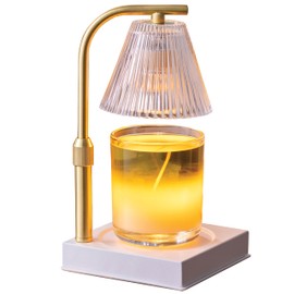 Candle Warmers Etc. Gold Luna Lamp – for Top-Down Warming & Flame-Free Fragrance