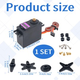 Torque Digital RC Servo Motor Waterproof, Steering servo Motor for 1/10 RC Car Boat,Seconds High Speed Servo Analog Gear Motor for RC Helicopter Airplane Car Boat Robot Controls