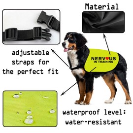 Reactive Dog Jacket Vest Dog Reactive Training In Progress Service Dog Slogan Warning Vest (Training Nervous M EU)