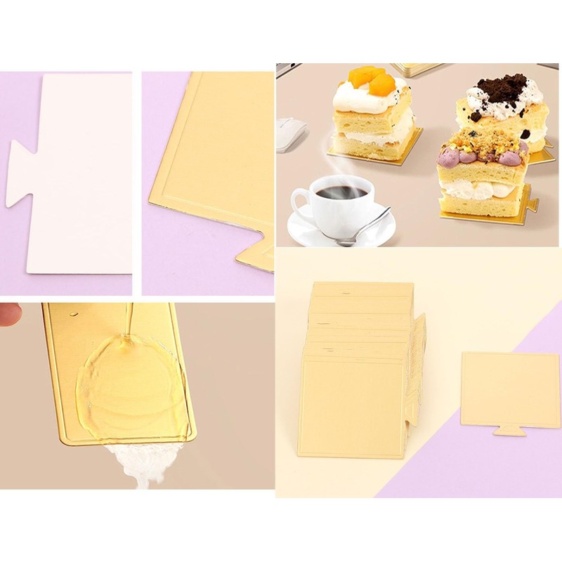 YIHUANYIFA 3.1" Mini Cake Base, 200Pcs Square Cardboard Perfect for
