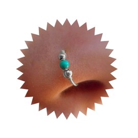 Inilbran Boho Turquoise Clip On Nose Ring Vintage Beads Cuff Hoop Nose Ring Gold Turquoise Faux Clip On Nose Ring Turquoise Pearl No Piercing Nose Ring Jewellery For Women, Stainless Steel