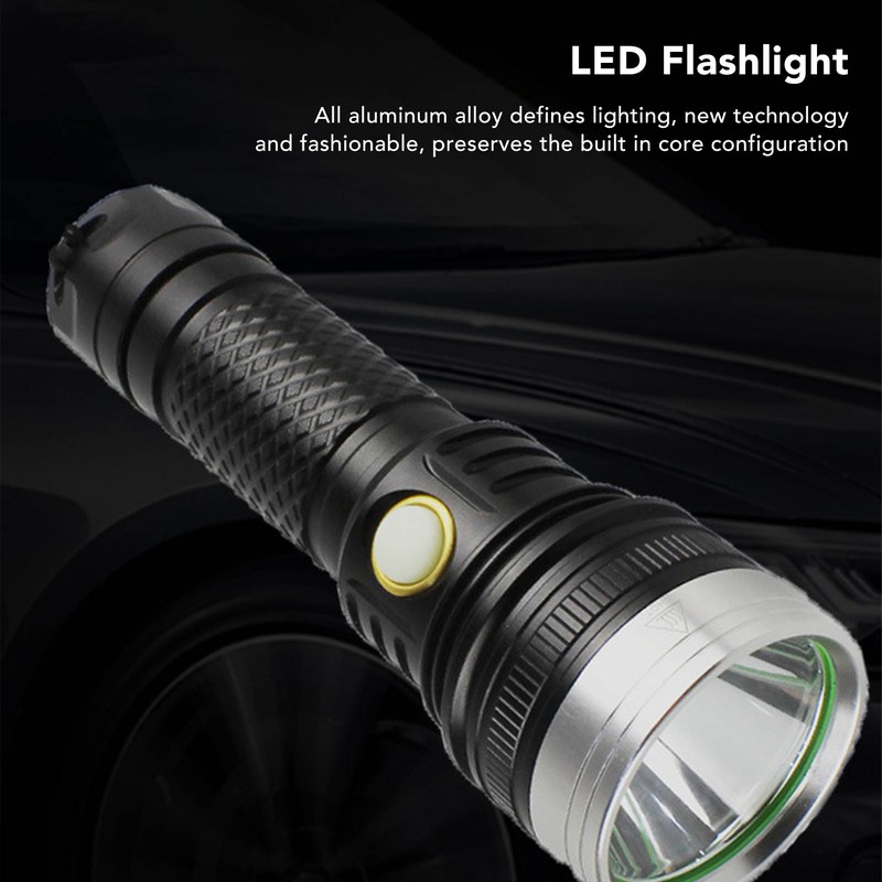 LED Flashlight 2 Levels High Brightness SST40 Wick White Light