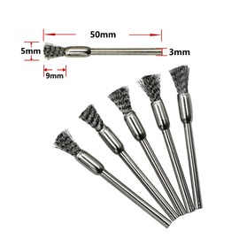 20PCS Stainless Steel Cleaning End Brushes Pen,1/8″(3mm) x 1/5″(5mm) Metal Rust Removal, Cleaning, and Polishing Rotary Tools
