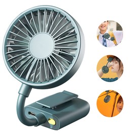 RunElves Clip-on Fan, USB Charging, Mini Fan, 3-Way Small, Lightweight, Small Fan, Portable, Umbrella, Parasol, Handheld, Clip Fan, 3 Levels of Air Flow Adjustment, Heatstroke Prevention, Free Hands,