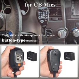 YNIBST Universal CB Microphone Hanger Radio Speaker Mic Holder with Adhesive Back, Mobile Speaker Mic Mount for Midland AnyTone Transceiver(Black,2 Pack)