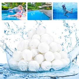 Wimarn Pool Filter Balls, 3.1 lbs for Sand Filter, Eco-Friendly Fiber Media, Reusable Filter Media Balls, Higher Efficiency Water Filtration for Swimming Pool (3.1, Pounds)
