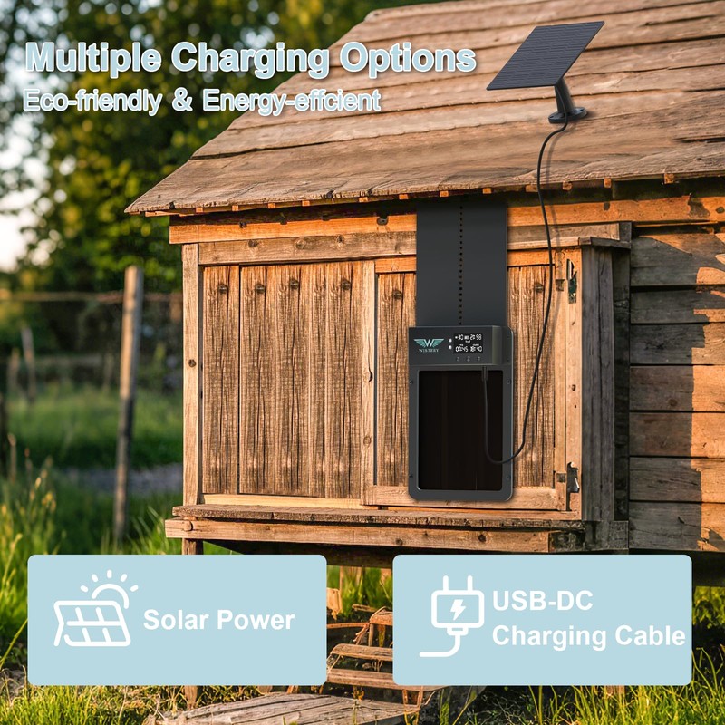 Automatic Chicken Door with LCD Display, Solar Chicken Coop Door