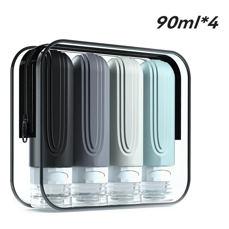 Botellas De Kit De Viaje Portátiles Contenedores Silicona
