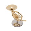 4in Miniature Golden French Horn Replica with Stand Instrument Model