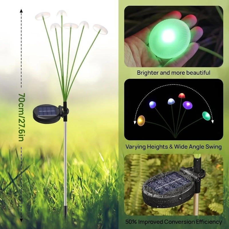 Solar Mushroom Garden Light for Outdoor Decoration – Single LED