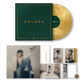 JUNGKOOK - [GOLDEN] (LP) Outer Sleeve + VInyl + Photo Book + Postcard + Photo Card + Contents Envelope + Wax Seal Sticker + 2 Extra Photocards