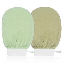 2 Stück Exfoliating Gloves, Peeling-Handschuhe, Peelinghandschuh Körper, Peeling Handschuh Körperpeeling, Abgestorbene Haut Entferner für Damen und Herren