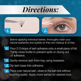 ARDELL Individuals Starter Set - Individual Eyelashes Made of Real Hair for Eyelash Extension Includes Permanent Glue, Remover and Tweezers Eyelashes in Short, Medium and Long