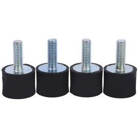 CENPEK 4 Pcs Rubber Shock Mounts Set, Anti Vibration Mount AC Unit Rubber Shock Absorber Mounts Set with Studs M6 Anti Vibration Silentblock for Car Boat (VD20*15 M6*18)