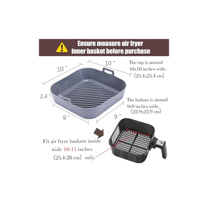 Golden Associate Silicone Liners for Air Fryer - 2 Pack