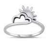 Cute Sunshine Cloud Weather Ring New .925 Sterling Silver Band