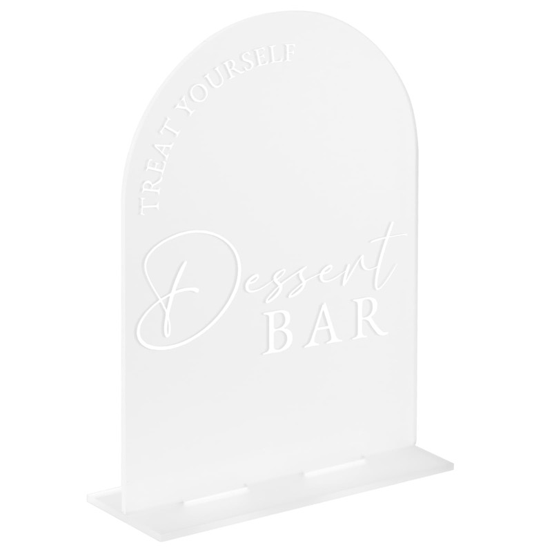 Frosted Acrylic Dessert Bar Sign with Stand- Arched Acrylic Wedding
