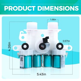 MOOTVGOO W11165546 Washer Water Inlet Valve Replacement for Whirlpool Kenmore Maytag Washing Machine, Replaces 33090105, AP6284346, PS12348013, W10599423, W10758828, W10839828, W11096267, W11165546VP