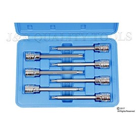 7 Pc Extra Long Torx Star Torq Bit Socket Set T10 ~ T40