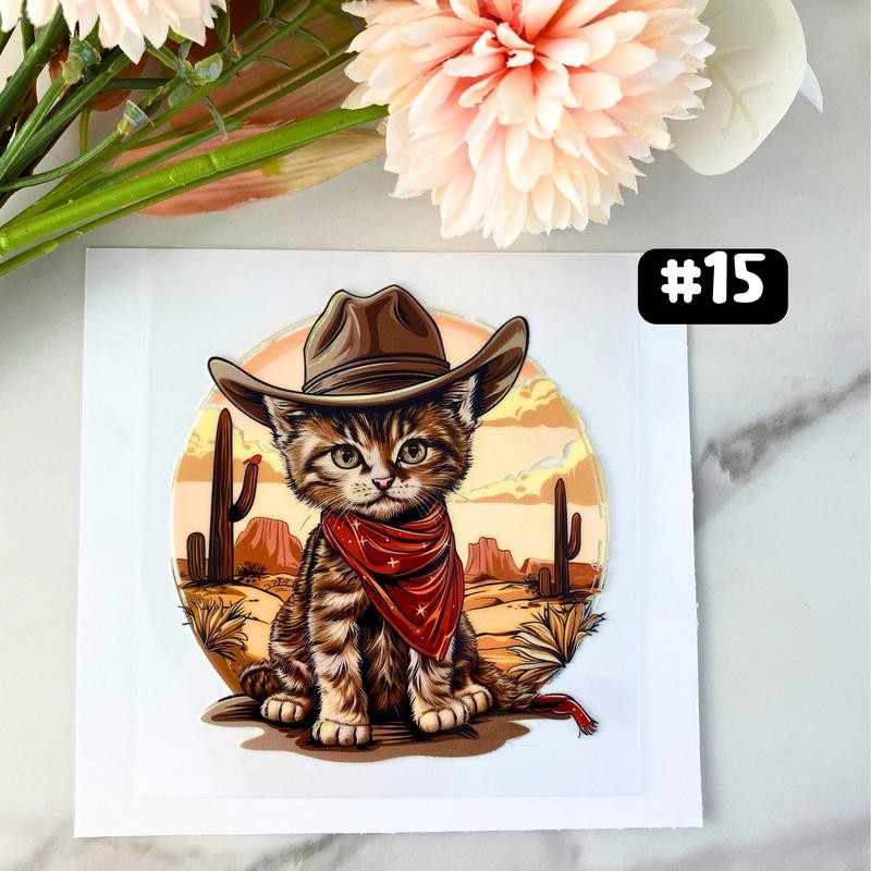 UV DTF DECALS, 4" height, Cup Decals, Cup Stickers, Cup