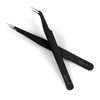 Eyelash Extension 1-set of ESD Black Straight & Curved Tweezers