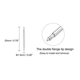 sourcing map 20mm Spring Bar Watch Band Pins Replacement Kit, 1.5mm Diameter, 8 PCS, with Spring Bar Removal Tool