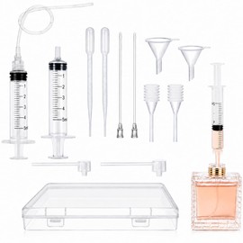 12 Pcs Perfume Making Kit – Perfume Syringe Extractor Set with Extension Catheters, Funnels, Droppers & Storage Box for Refilling Travel Bottles, Essential Oils & Cologne