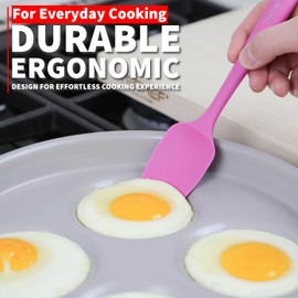 TECHEF - Pastel Mini Spoonula: Silicone Spoon Spatula - Heat-Resistant, Nonstick & BPA-Free Kitchen Utensil for Mixing, Baking & Cooking - Seamless, Dishwasher Safe, Made in Korea (Pink)