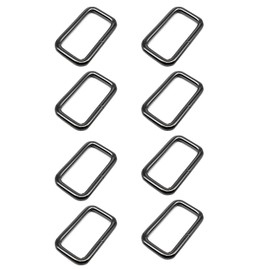 Atskonnen D Ring For Purse Strap Buckle 1.5 Inch Metal Rectangle Rings Buckle, Purse Hardware for Bag Making, 8pcs Rectangle Square Carabiner for Purse Handbag Strap Webbing Belt Leathercraft-Black