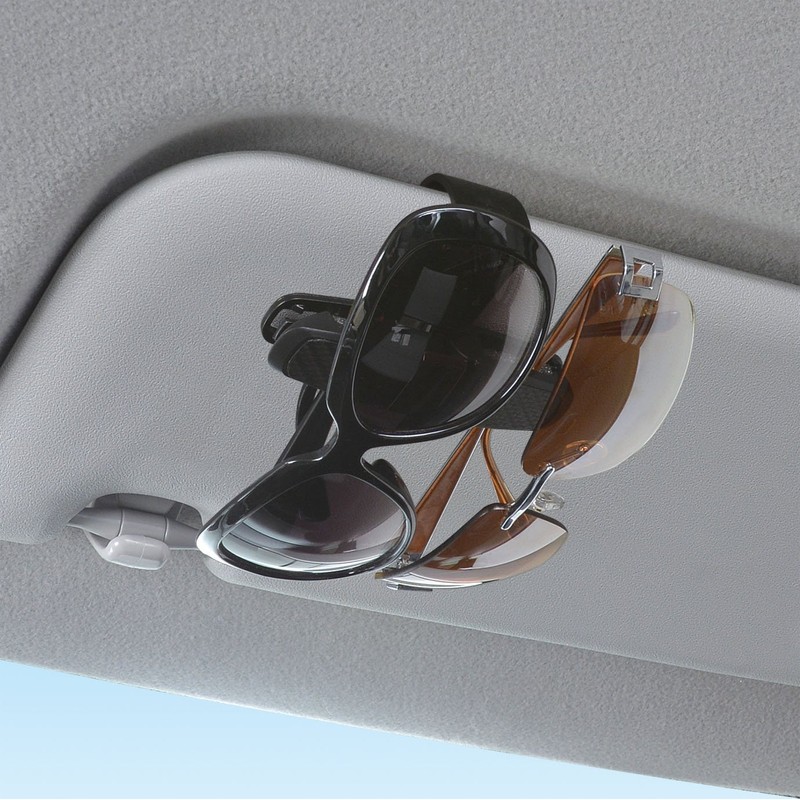 SEIWA W862 Twin Sunglass Holder, Black and Carbon Pattern