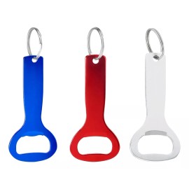 PromoOpción Llavero Destapador Aluminio Colores Metalico Clasico Portati Color Rojo