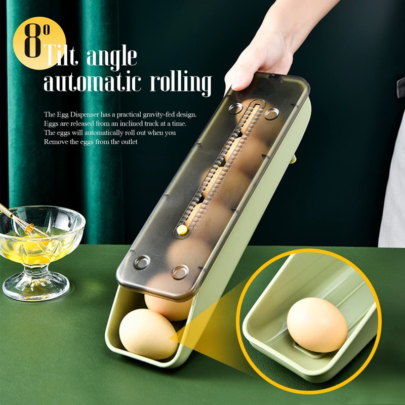 Egg Box with Automatic Rolling, Pack of 3 Egg Storage
