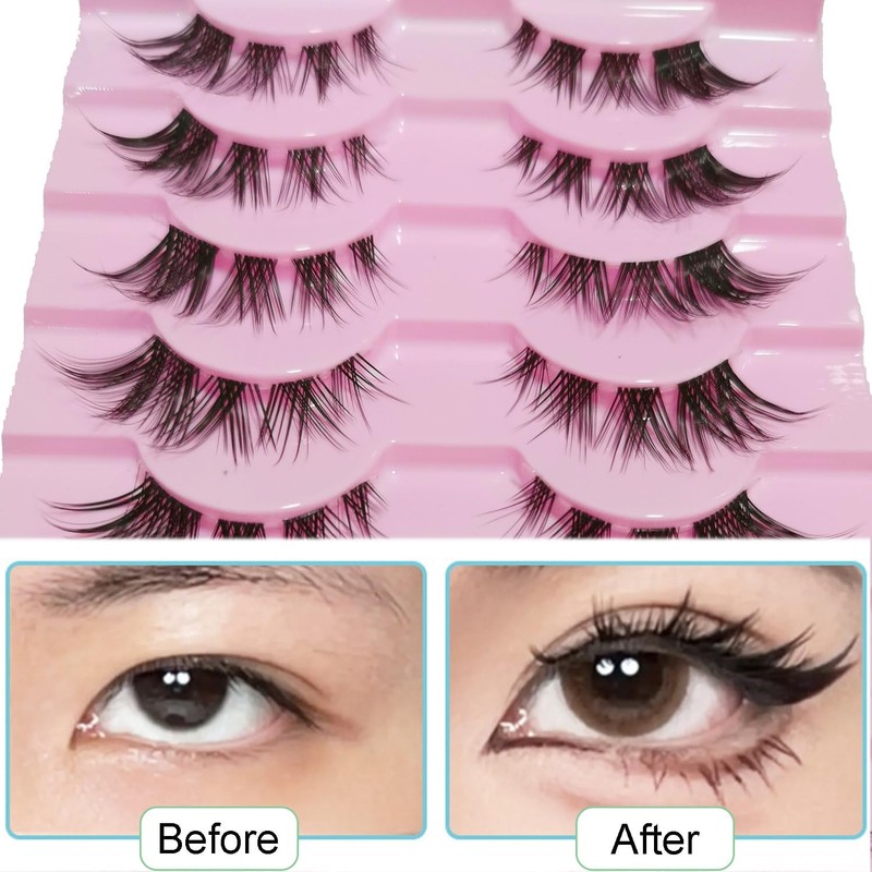 10 Paar Half Lashes Cat Eye,Wimpern Extensions Künstliche Wimpern Cluster