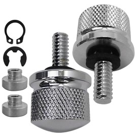 XSPANDER 2pcs 1/4"-20 Thread Stainless Steel Seat Bolt Nut Kit Fit for Harley Davidson Touring, Road King,Street Glide,Road Glide,Electra Glide,Ultra Limited,Ultra Limited,CVO 1996-later (Chrome)