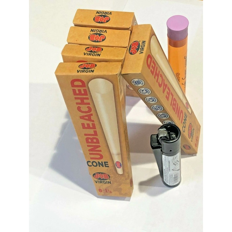 JOB Virgin Unbleached Cones 1 1/4, Five Packs of 6