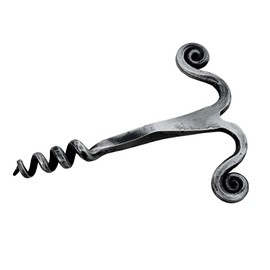 Corkscrew Wine Opener Hand Forged Spiral Handle Wine Bottle Opener Wrought Iron Handmade Metal Wine Opener Heavy Duty Medieval Style Corkscrew Wine Opener BY LIVING IDEAS, Black Antique
