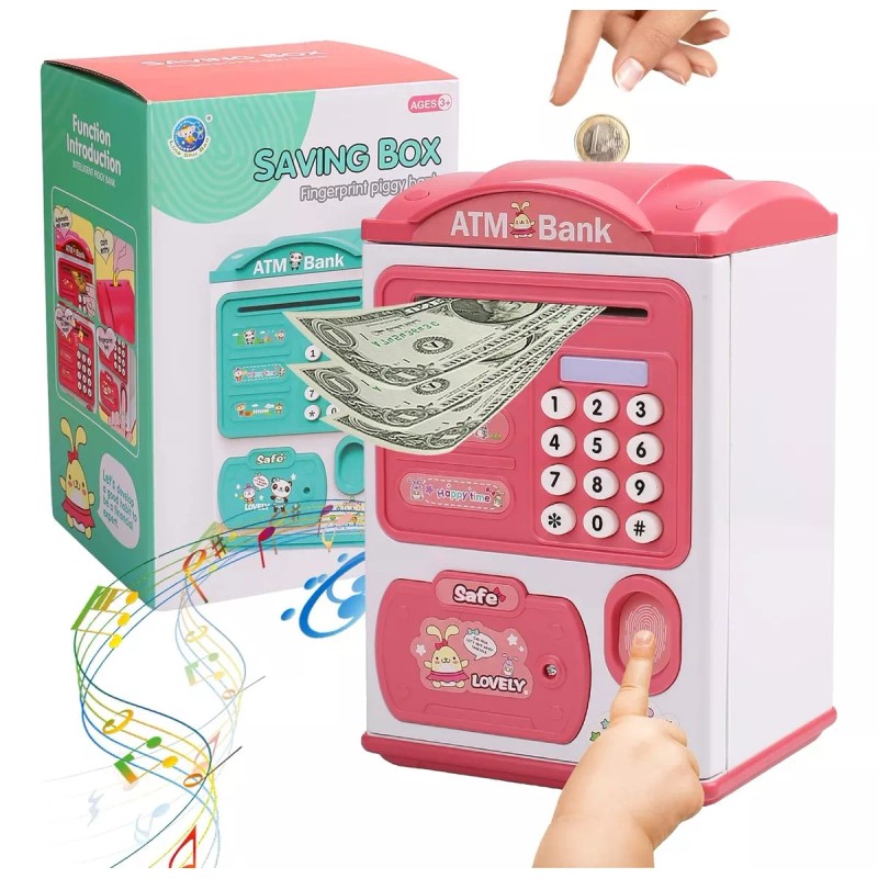 MARZSEFLO Alcancia Electronica Automatica Caja Fuerte Billetes Monedas