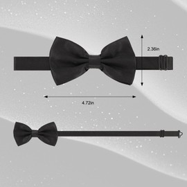 Black Suspenders Men, Hidden Straps Y Back Adjustable Elastic Suspender, Comes with 1 Black Bow Tie, for Men Under Shirt Clothing