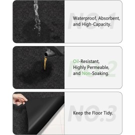 Kevenal 30x36 Inches Oil Splash Pad, Garage Driveway Oil Drip Mat, Oil Absorbent