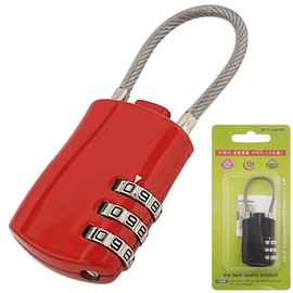 EM Wire Lock (2557) Combination Lock Padlock Dial 2ea