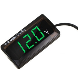 DC 12V Car Digital Voltmeter LED Display Voltage Measurement Car Digital Voltage Meter Panel 4-28V Voltmeter Display for Vehicle Motorcycle Truck ATV SUV (Green)