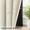 Beige Linen Textured Blackout Curtains 84 Inch Length for Living