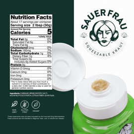 Sauer Frau - Squeezable Sauerkraut - Classic Flavor, Tangy Crisp, Fermented Cabbage, Bold Taste, Easy Squeeze Bottle - 18oz