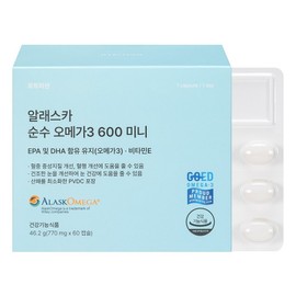 Eutrition Alaska Pure Omega 3 600 Mini, 1 ea, 60 servings, 1 ea / 유트리션 알래스카 순수 오메가3 600 미니, 1개, 60회분, 1개