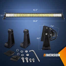 LED Light Bar Nilight 42Inch 240W Spot Flood Combo LED Driving Lamp Off Road Lights LED Work Light for Trucks Boat Jeep Lamp,2 Years Warranty