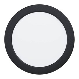 Eglo Recessed LED Ceiling spot Fueva 6, Round Bathroom Downlight, Black Plastic Ceiling lamp, Flat Spotlight, Warm White-Cold White, IP44, ∅ 16.6 cm