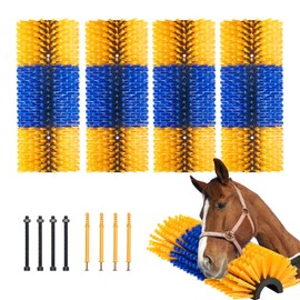 Happybuy Livestock Scratching Brush Set, 4 Pieces, 20 x 7.5 in, with 8 Screws. Ideal for Horses, Pigs, and Cattle